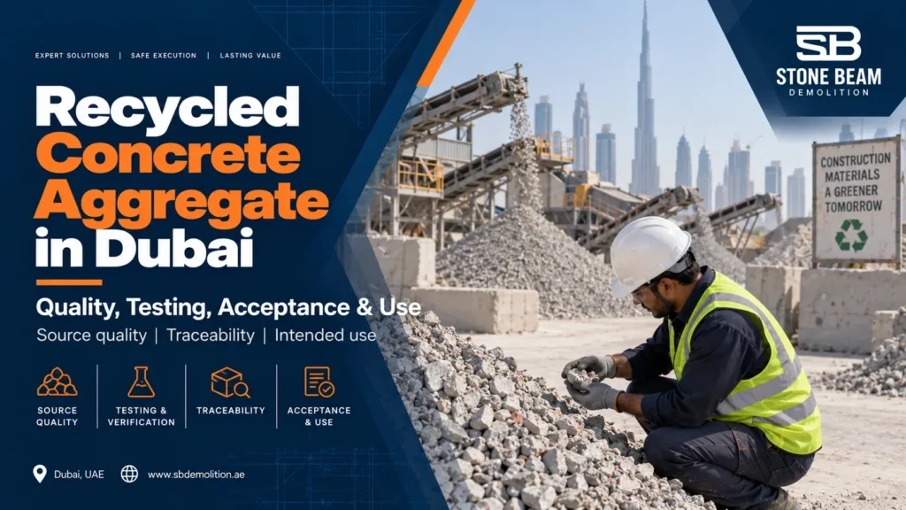 Recycled Concrete Aggregate in Dubai Quality, Testing, Acceptance and Use