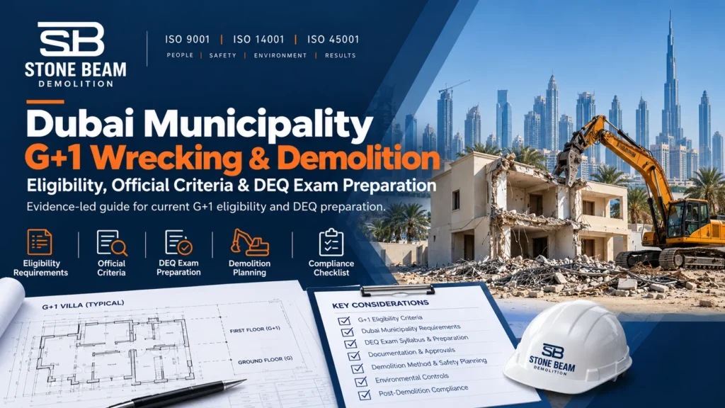 Dubai Municipality G+1 Wrecking and Demolition DEQ preparation guide