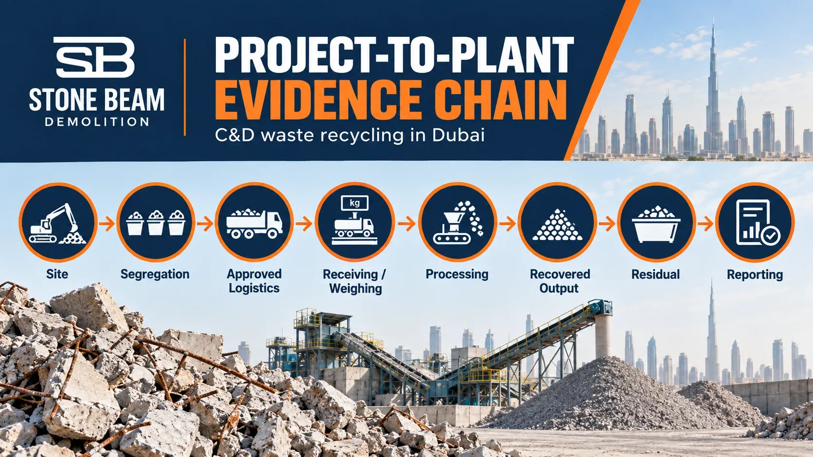 Project-to-plant evidence chain for C&D waste recycling in Dubai