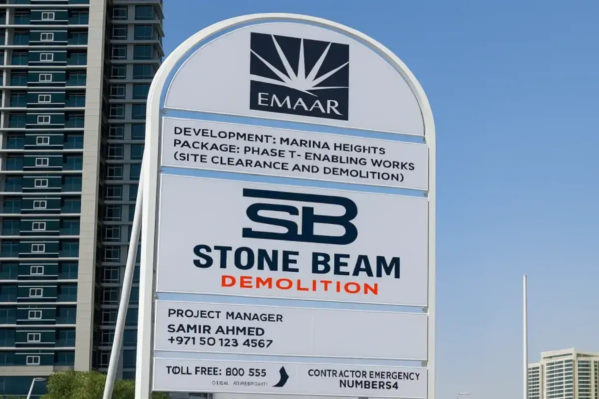 الصفحة الرئيسية فريق ”ستون بيم ديموليشن“ في موقع العمل مع حفارة كوماتسو – دبي