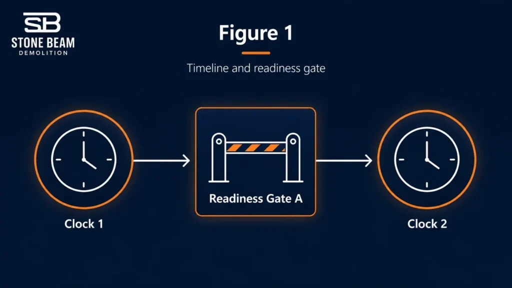 How Long Does It Take to Demolish a Villa in Dubai? Complete Timeline Guide Two-Clocks graphic