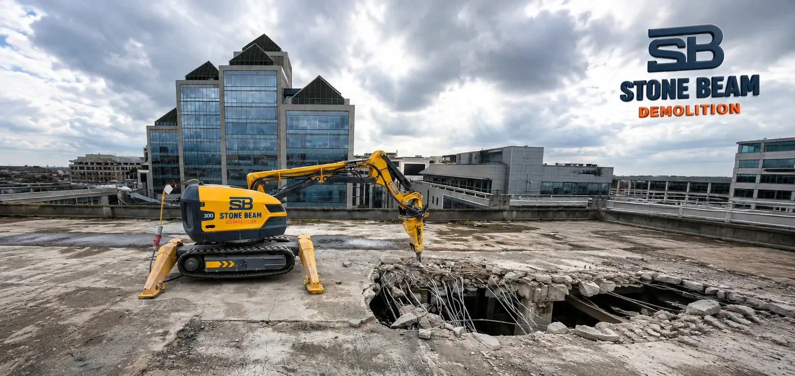 Robotic demolition equipment used for controlled bridge demolition in Dubai and complex structural removal works