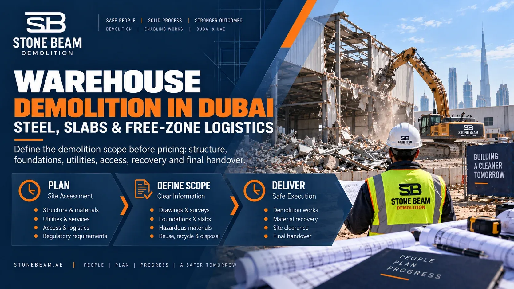 Warehouse Demolition Planning in Dubai: Steel Frames, Slabs & Free-Zone Logistics