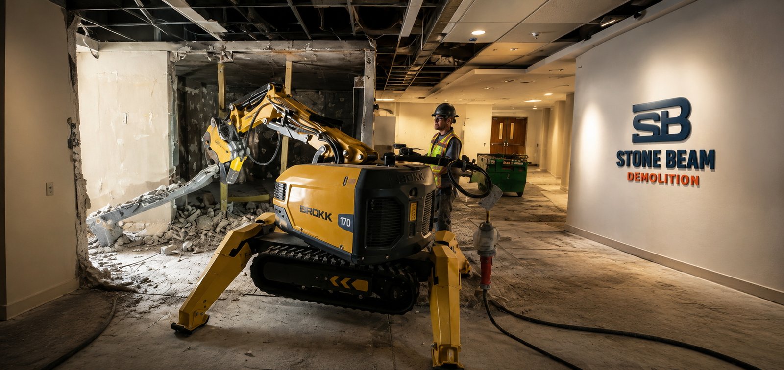 Industrial demolition equipment operating in Dubai during controlled structural removal and site execution activities