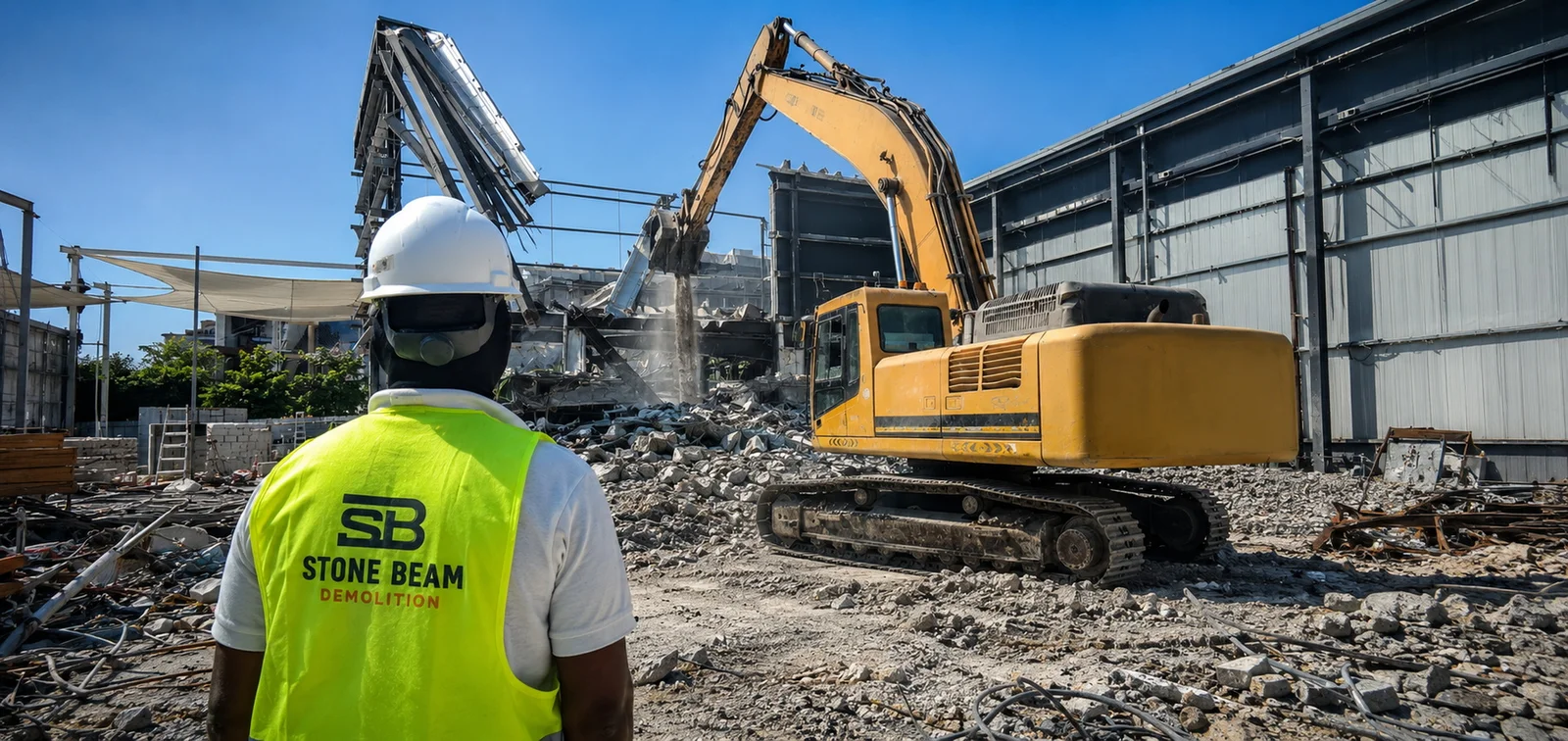 Villa demolition in Dubai showing one coordinated chain from planning and approvals through demolition, waste removal and site handover
